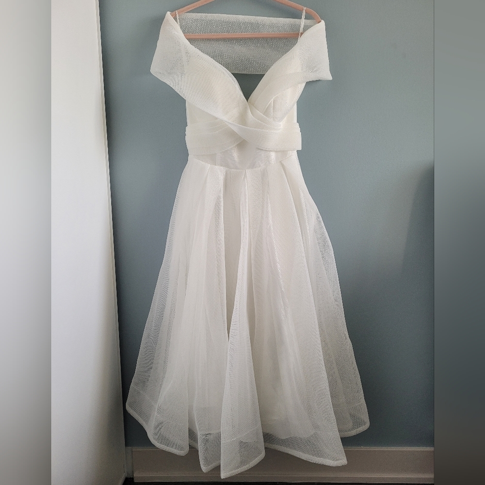Isabeau A-Line Off Shoulder Ivory Bridal Dress from Boutique 1861